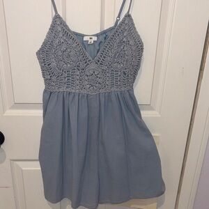 Blue Crochet Romper